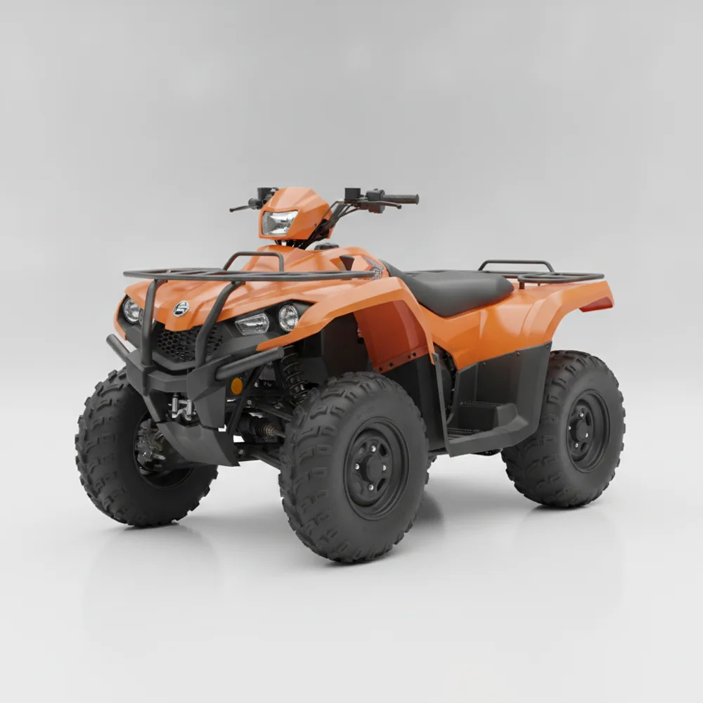 ATV dipped in Safety Cone Orange, satin matte