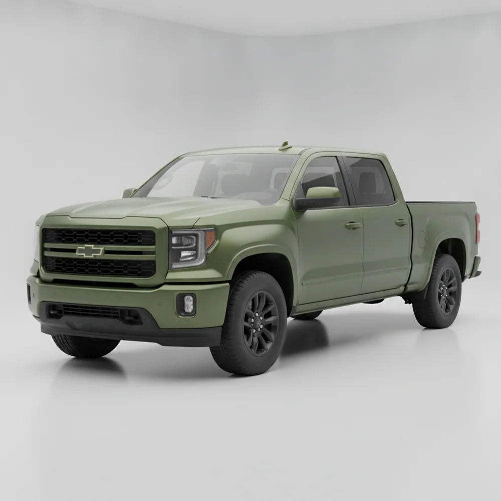 Truck dipped in Tactical Green, satin matte